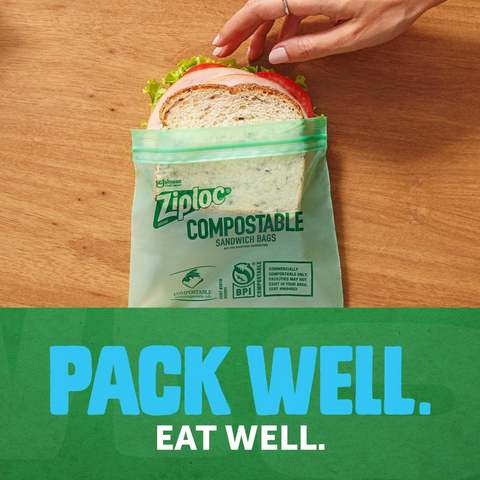 Ziploc Brand Compostable Sandwich Storage Bags - Box of 40