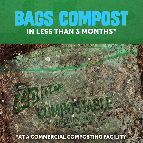 Ziploc Brand Compostable Sandwich Storage Bags - Box of 40