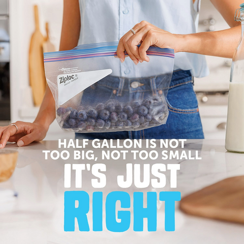 Ziploc Brand Half Gallon Freezer Storage Bags - Box of 40