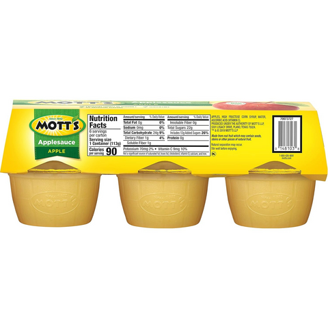 Mott's Applesauce - 4 Oz Cups - Pack of 6