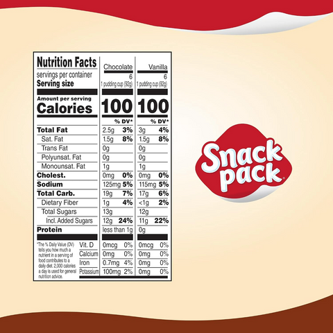 Snack Pack Chocolate and Vanilla Pudding Cups - 3.25oz Cups - 12 Pack