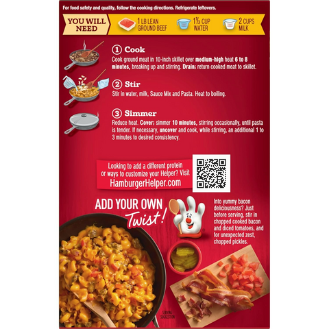 Hamburger Helper Double Cheeseburger Macaroni Pasta Meal - 6.0oz Box