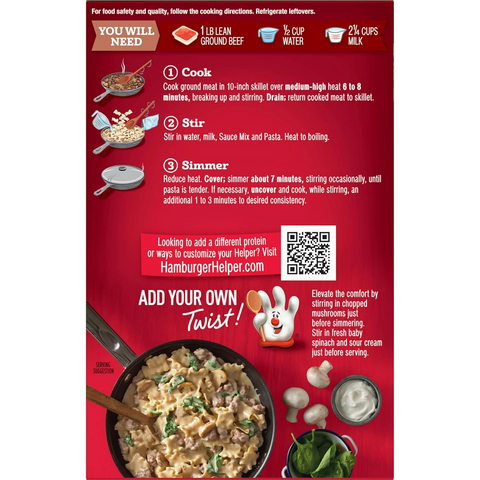 Hamburger Helper Deluxe Beef Stroganoff Pasta Meal - 5.5oz Box