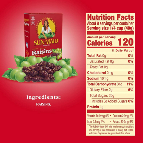 Sun-Maid California Sun-Dried Raisins - 12oz Box