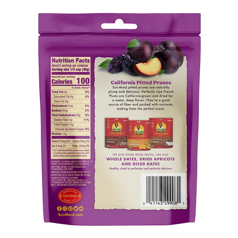 Sun-Maid California Sun-Dried Whole Pitted Prunes - 7oz Bag