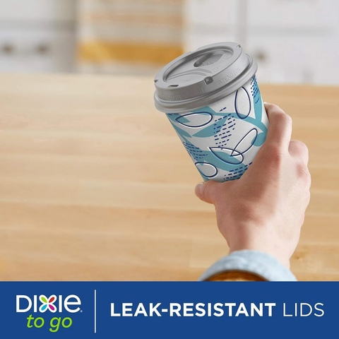 Dixie To Go Disposable Coffee Cups With Lids - 12 oz Paper Cups - 26 Pack