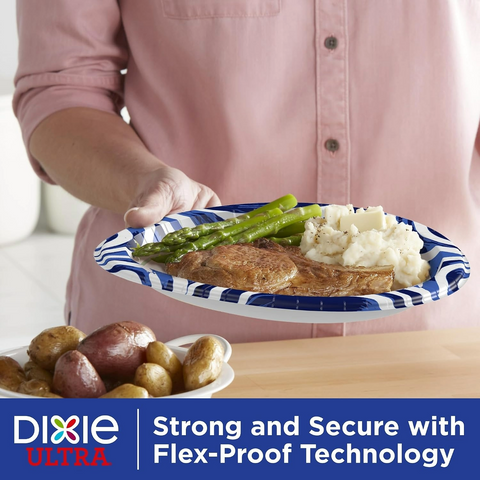 Dixie Ultra Large Paper Plates, 10 Inch, Heavy Duty Disposable Plates - 43 Pack