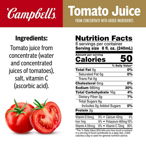 Campbell's 100% Tomato Juice - 64oz Bottle