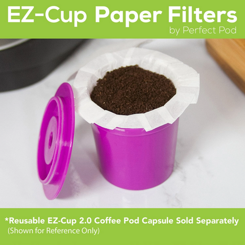 Perfect Pod EZ-Cup 2.0 100% Biodegradable Paper Coffee Filters - 50 Pack