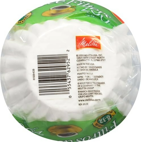Melitta Basket Coffee Filters, White for 8-12 Cup - Pack of 200