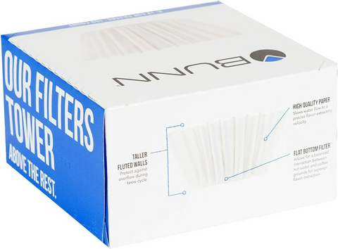 Bunn Basket Coffee Filters, White for 8-12 Cup - Pack of 100