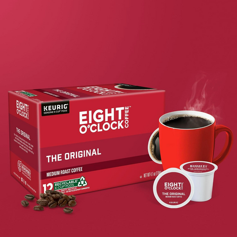 Eight O'Clock Coffee The Original Single-Serve Keurig K-Cup - Medium Roast Coffee Pods - 12 Count