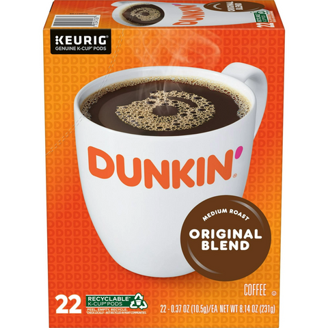 Dunkin’ Original Blend Medium Roast Coffee, Keurig K-Cup Pods - 22 Count