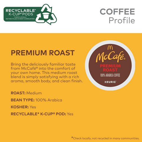 McCafe Premium Medium Roast Coffee, Keurig K-Cup Pods - 24 Count