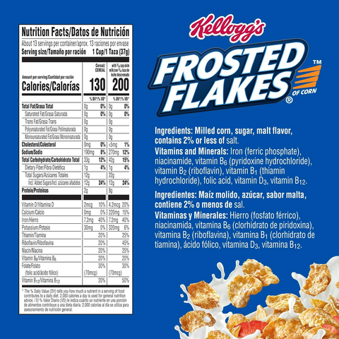 Kellogg's Frosted Flakes Original Large Size Breakfast Cereal - 17.3oz Box