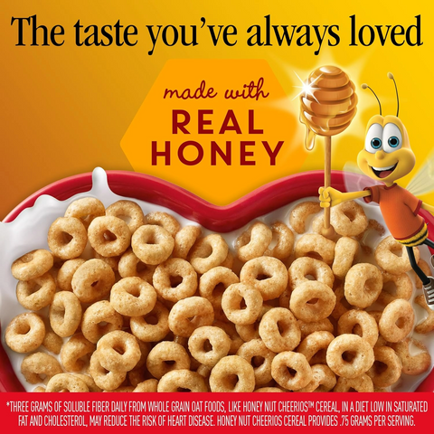 Cheerios Honey Nut Breakfast Cereal Gluten Free - Family Size - 18.8oz Box