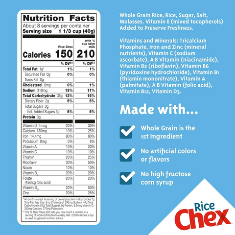 Rice Chex Cereal Gluten Free - 12oz Box