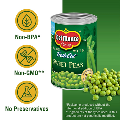 Del Monte Canned Fresh Cut Sweet Peas - 15oz Can