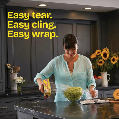 Glad Cling ‘N Seal Clear Plastic Food Wrap - 400 sq.ft. roll