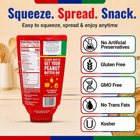 Jif Creamy Peanut Butter - 13oz Squeeze Pouch