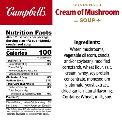 Campbell's Condensed Cream of Mushroom Soup - 10.5oz Can