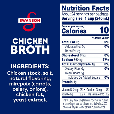 Swanson 100% Natural Chicken Broth - 32oz Carton