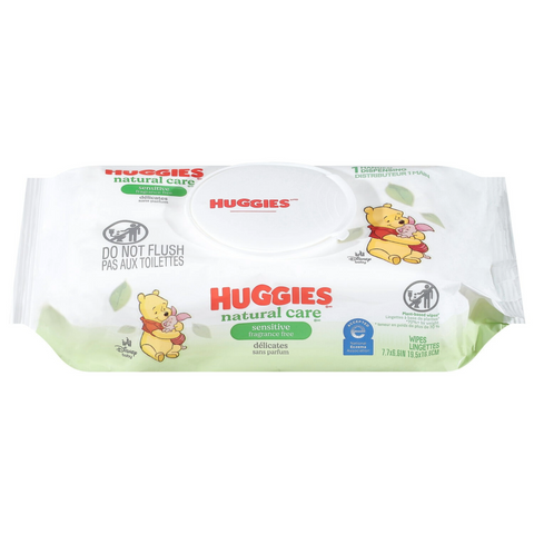 Huggies Natural Care Sensitive Baby Wipes - Fragrance Free - 64 Wipes