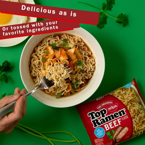 Nissin Top Beef Ramen Noodle Soup - 3 Ounce