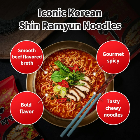 Shin Ramyun Noodles - Spicy Korean - 4.23oz Pack