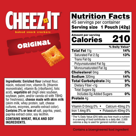 Cheez-It Original Baked Snack Crackers - 1.5oz Bag