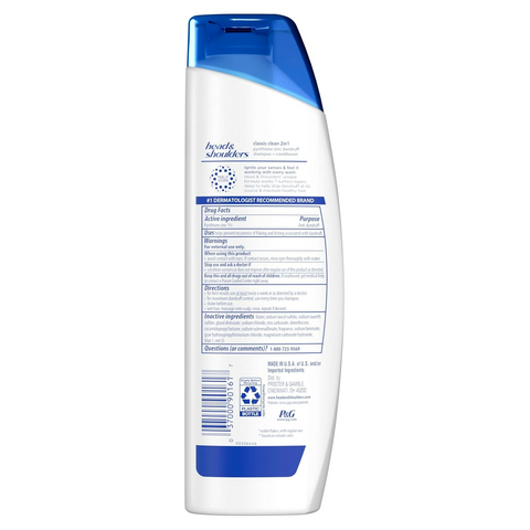 Head and Shoulders Classic Clean 2-in-1 Anti-Dandruff Shampoo + Conditioner - 8.45Oz Bottle