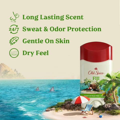 Old Spice Antiperspirant Deodorant for Men - Fiji Scent - 2.6oz Stick