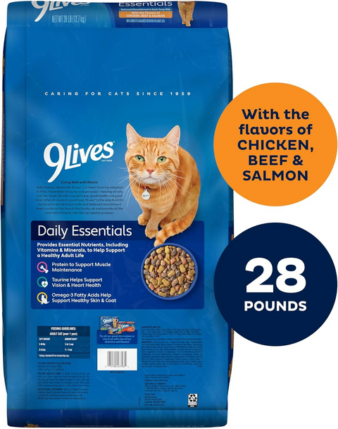 9Lives Daily Essentials Dry Cat Food - 28 Pound Bag