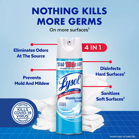 Lysol Disinfectant Spray - Crisp Linen - 19oz Bottle