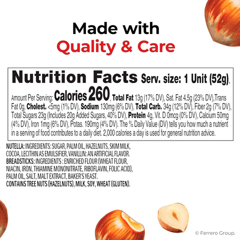 Nutella & Go Kids Snacks for Kids - Hazelnut Spread - 1.8oz