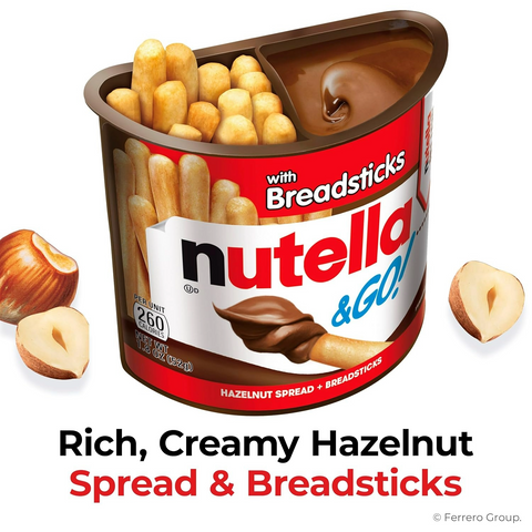 Nutella & Go Kids Snacks for Kids - Hazelnut Spread - 1.8oz