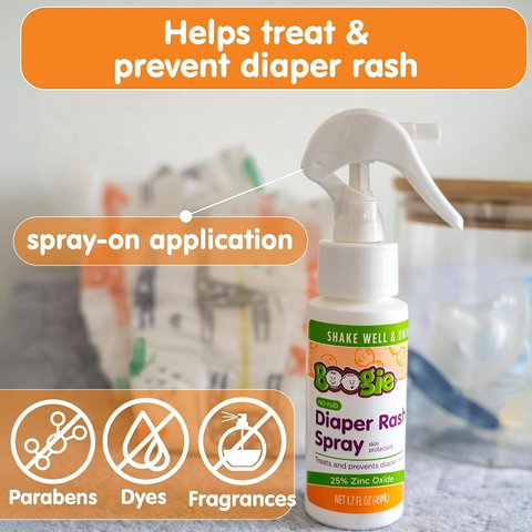 Boogie No-Rub Diaper Rash Spray for Babies - 1.7oz Bottle