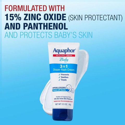 Aquaphor Baby Diaper Rash Cream with Zinc Oxide - 3.5oz Tube
