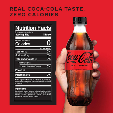 Coca-Cola Zero Soda Soft Drink - 16.9oz Bottle