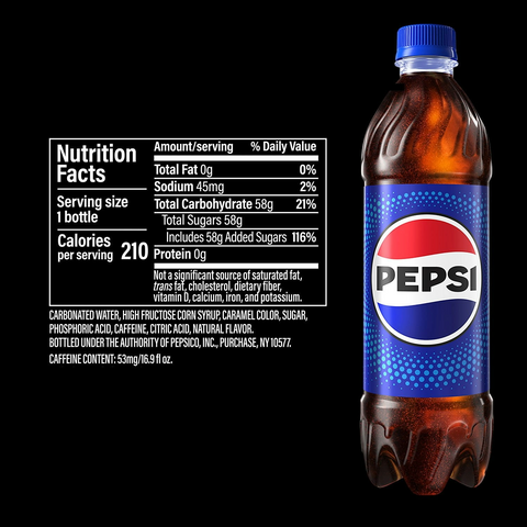 Pepsi Cola Soda Soft Drink - 16.9oz Bottle