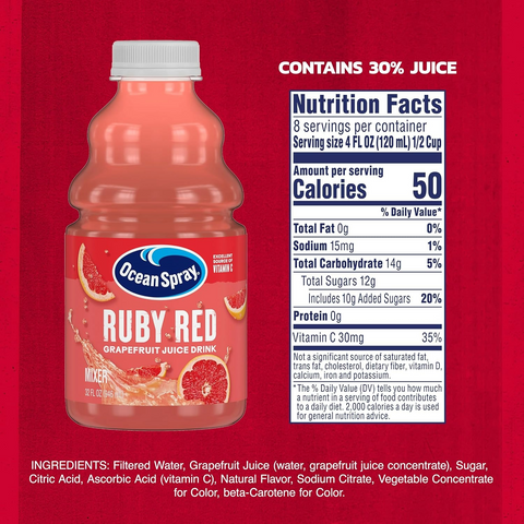Ocean Spray Ruby Red Grapefruit Juice Drink - 32oz Bottle
