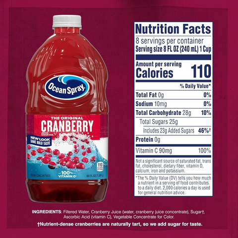 Ocean Spray Original Cranberry Juice Cocktail - 60oz Bottle