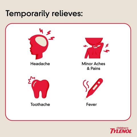Children’s Tylenol Dye-Free, Oral Suspension, Pain Relief and Fever Reducer - Cherry - 4oz Bottle