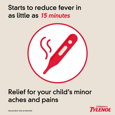 Children’s Tylenol Dye-Free, Oral Suspension, Pain Relief and Fever Reducer - Cherry - 4oz Bottle