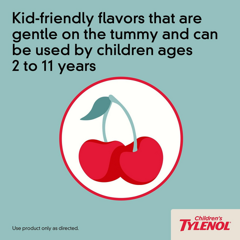 Children’s Tylenol Dye-Free, Oral Suspension, Pain Relief and Fever Reducer - Cherry - 4oz Bottle