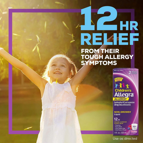 Allegra Children's 12-Hour Berry Flavor Allergy Relief Liquid - 4oz Bottle
