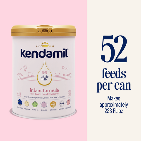 Kendamil European Whole Milk Classic Infant Formula Powder with HMOs, Prebiotics & DHA - 28.2oz Tub