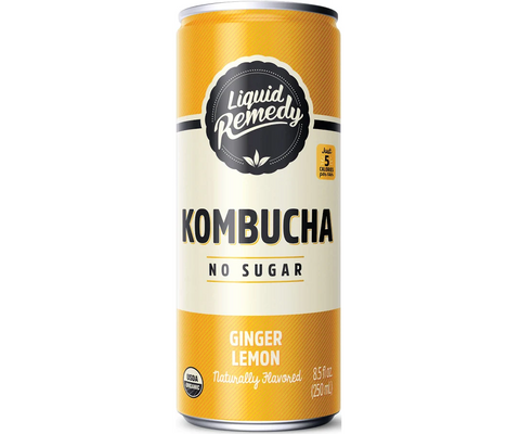 Liquid Remedy Ginger Lemon Kombucha - 12oz Can - 4 Pack