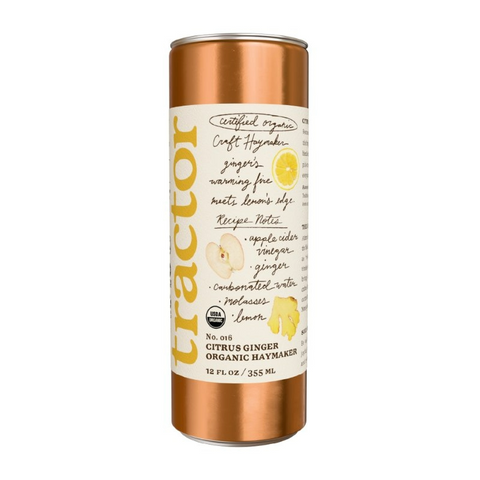 Tractor Beverage Haymaker Organic Sparkling Tonic with Apple Cider Vinegar - Citrus Ginger - 12oz Can