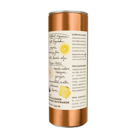 Tractor Beverage Haymaker Organic Sparkling Tonic with Apple Cider Vinegar - Citrus Ginger - 12oz Can